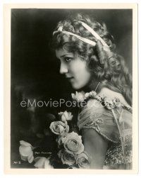 8h626 MARY PICKFORD 8x10.25 still '30s wonderful profile portrait holding roses by Hartsook!