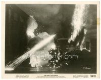 8h951 WAR OF THE WORLDS 8x10.25 still '53 H.G. Wells classic, cool c/u alien ship in burning city!
