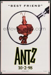 8j066 ANTZ Stallone style advance 1sh '98 Woody Allen, computer animated, Best Friend!