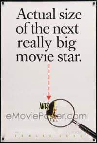 8j069 ANTZ big star style advance DS 1sh '98 Woody Allen, CGI, actual size of next big movie star!