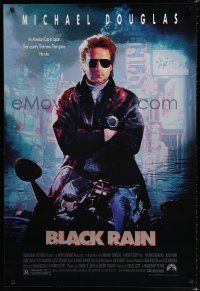 8j101 BLACK RAIN 1sh '89 Ridley Scott, Michael Douglas is an American cop in Japan!