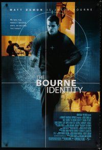 8j118 BOURNE IDENTITY DS 1sh '02 cool image of Matt Damon as the perfect weapon!
