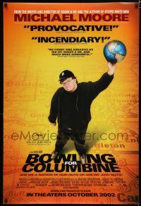 8j120 BOWLING FOR COLUMBINE advance DS 1sh '02 Michael Moore gun control documentary!