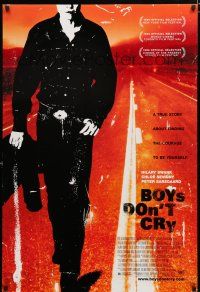 8j122 BOYS DON'T CRY DS 1sh '99 Hilary Swank, true story about finding the courage to be yourself!