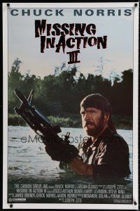 8j123 BRADDOCK: MISSING IN ACTION III int'l 1sh '88 great image of Chuck Norris w/machine gun!