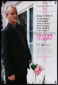 8j130 BROKEN FLOWERS DS 1sh '05 Jim Jarmusch, Bill Murray standing by door w/flowers!