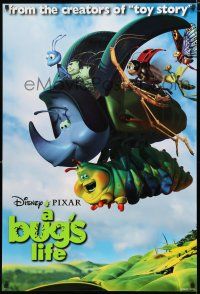 8j134 BUG'S LIFE DS 1sh '98 cute Walt Disney/Pixar CG insect cartoon, image of cast in sky flying!