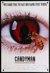 8j138 CANDYMAN 1sh '92 Clive Barker, creepy close-up image of bee in eyeball!