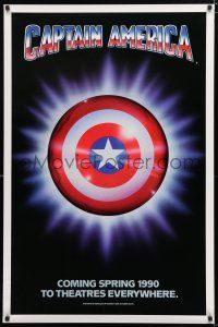 8j140 CAPTAIN AMERICA teaser 1sh '90 Marvel Comics superhero, cool image of shield!
