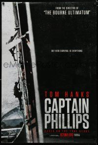 8j144 CAPTAIN PHILLIPS teaser DS 1sh '13 Tom Hanks' ship being boarded by pirates!