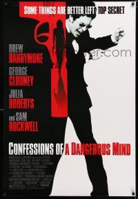 8j166 CONFESSIONS OF A DANGEROUS MIND DS 1sh '02 cool image of Sam Rockwell as Chuck Barris!