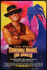 8j176 CROCODILE DUNDEE IN LOS ANGELES advance DS 1sh '01 Paul Hogan, Linda Kozlowski