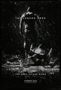 8j188 DARK KNIGHT RISES teaser DS 1sh '12 Tom Hardy as Bane, cool image of broken mask in the rain!