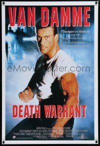 8j195 DEATH WARRANT int'l 1sh '90 Jean-Claude Van Damme, Robert Guillaume, Cynthia Gibb
