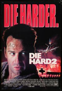 8j206 DIE HARD 2 int'l DS 1sh '90 tough guy Bruce Willis is in the wrong place at the right time!