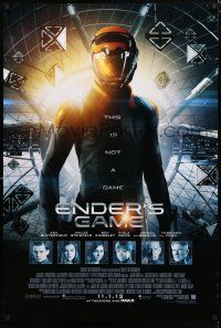 8j223 ENDER'S GAME advance DS 1sh '13 Harrison Ford, Asa Butterfield in the title role!