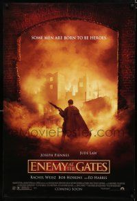 8j225 ENEMY AT THE GATES coming soon advance DS 1sh '01 Jude Law, Joseph Fiennes, sniper in WWII!