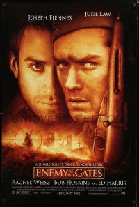 8j226 ENEMY AT THE GATES February advance DS 1sh '01 Jude Law, Joseph Fiennes, Ed Harris, WWII!
