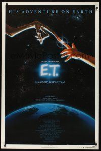 8j217 E.T. THE EXTRA TERRESTRIAL 1sh '82 Drew Barrymore, Steven Spielberg classic, Alvin art!