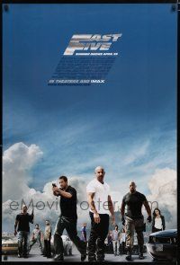 8j245 FAST FIVE advance DS 1sh '11 Vin Diesel, Paul Walker, Dwayne Johnson, street racing action!