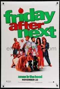 8j267 FRIDAY AFTER NEXT teaser DS 1sh '02 Ice Cube & Epps wrapped in Christmas lights!