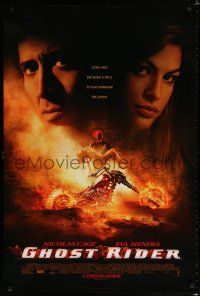 8j282 GHOST RIDER int'l advance DS 1sh '06 Nicolas Cage in title role w/pretty Eva Mendes!