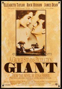 8j284 GIANT DS 1sh R96 James Dean, Elizabeth Taylor, Rock Hudson, directed by George Stevens!
