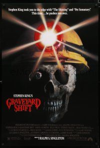 8j293 GRAVEYARD SHIFT 1sh '90 Stephen King, creepy image of dead miner!