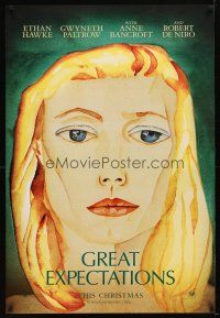 8j298 GREAT EXPECTATIONS style A teaser DS 1sh '98 close-up artwork of Gwyneth Paltrow, Dickens!