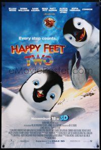 8j307 HAPPY FEET TWO advance DS 1sh '11 cute image of CGI penguins!