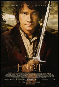 8j325 HOBBIT: AN UNEXPECTED JOURNEY advance DS 1sh '12 Tolkien, Martin Freeman as Bilbo w/Sting!