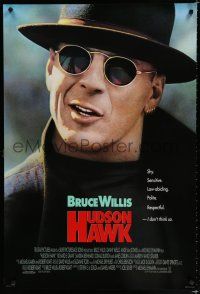 8j331 HUDSON HAWK advance 1sh '91 Michael Lehmann directed, Bruce Willis as singing thief!
