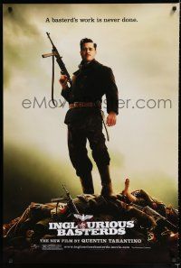 8j355 INGLOURIOUS BASTERDS teaser DS 1sh '09 Quentin Tarantino, Brad Pitt on pile of Nazi bodies!