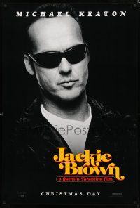 8j374 JACKIE BROWN teaser DS 1sh '97 Quentin Tarantino, Michael Keaton in shades!