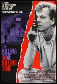 8j387 KILLING TIME 1sh '87 huge image of Kiefer Sutherland with gun!