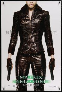 8j495 MATRIX RELOADED teaser DS 1sh '03 cool image of Jada Pinkett Smith as Niobe!