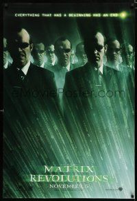 8j503 MATRIX REVOLUTIONS teaser DS 1sh '03 image of Hugo Weaving as many Agent Smiths!