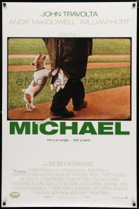 8j509 MICHAEL int'l DS 1sh '96 John Travolta, Andie MacDowell, cute image of puppy!