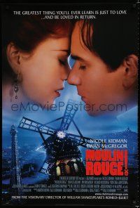 8j529 MOULIN ROUGE style F int'l DS 1sh '01 Nicole Kidman, Ewan McGregor, This story is about love!