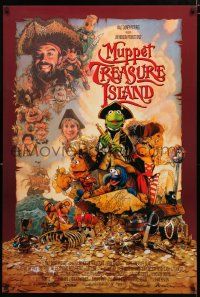 8j543 MUPPET TREASURE ISLAND DS 1sh '96 Jim Henson, Drew Struzan art of Kermit, Miss Piggy & cast!