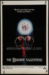 8j546 MY BLOODY VALENTINE 1sh '81 bloody gas mask, there's more than one way to lose your heart!