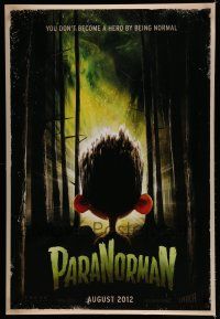 8j575 PARANORMAN August advance DS 1sh '12 you don't become a hero by being normal!