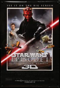 8j581 PHANTOM MENACE advance DS 1sh R12 George Lucas, Star Wars Episode I in 3-D!