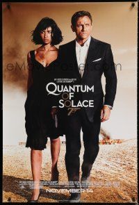 8j605 QUANTUM OF SOLACE advance DS 1sh '08 Daniel Craig as James Bond, sexy Olga Kurylenko!