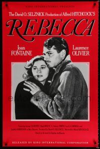 8j611 REBECCA 1sh R90s Alfred Hitchcock, Laurence Olivier & Joan Fontaine!