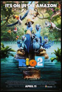 8j625 RIO 2 style C advance DS 1sh '14 wacky image of tourist birds, it's on in the Amazon!