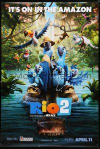 8j624 RIO 2 style B teaser DS 1sh '14 wacky image of tourist birds, it's on in the Amazon!
