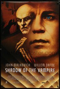 8j655 SHADOW OF THE VAMPIRE DS 1sh '00 art of John Malkovich as F.W. Murnau, Willem Dafoe!