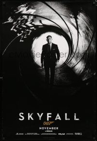 8j674 SKYFALL IMAX teaser DS 1sh '12 cool image of Daniel Craig as Bond in gun barrel, newest 007!