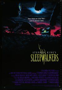 8j679 SLEEPWALKERS int'l 1sh '92 Brian Krause, Barry Jackson art of cats at night, Stephen King!
